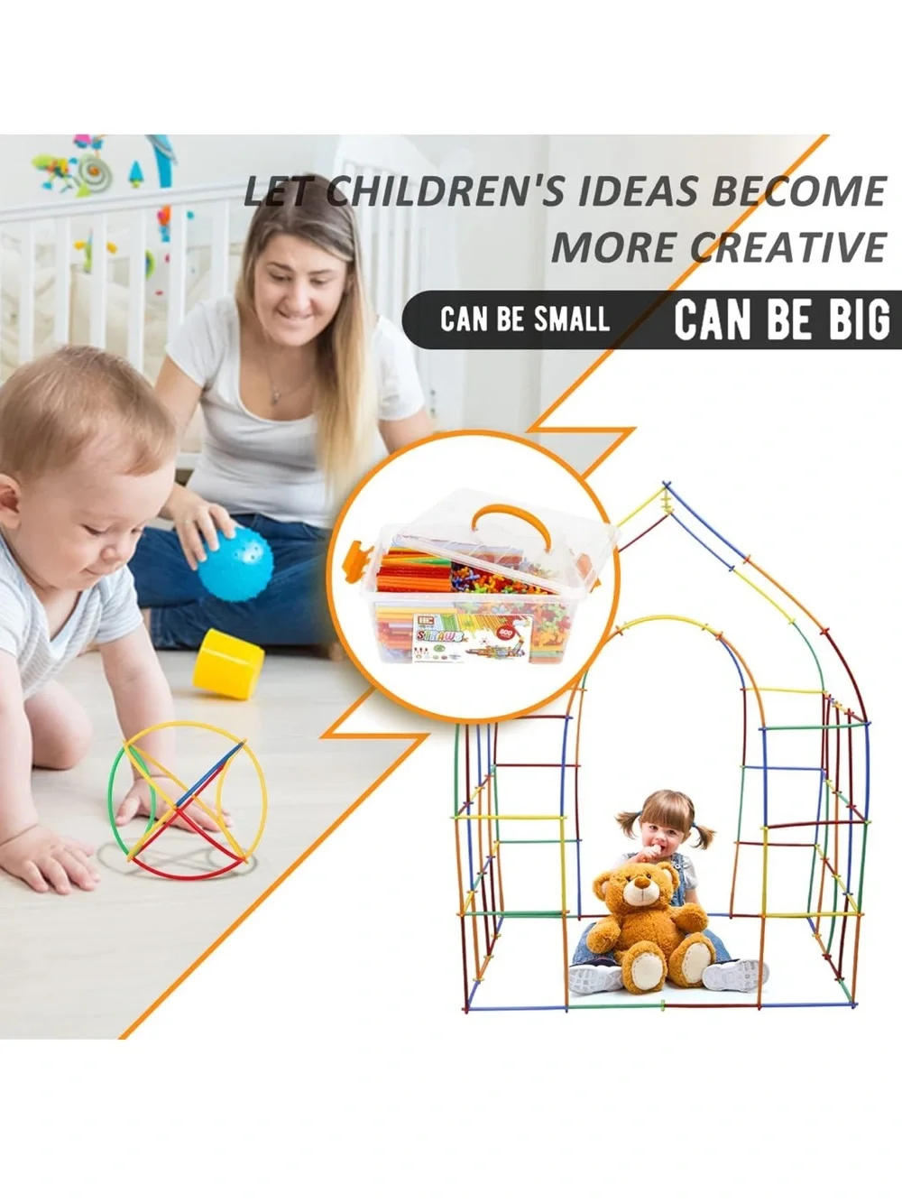 Ggilbro Straw Constructor Stem Building Toys 600pcs